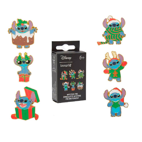 Loungefly Disney Stitch Holiday Mystery Blind Box Enamel Pin assorted