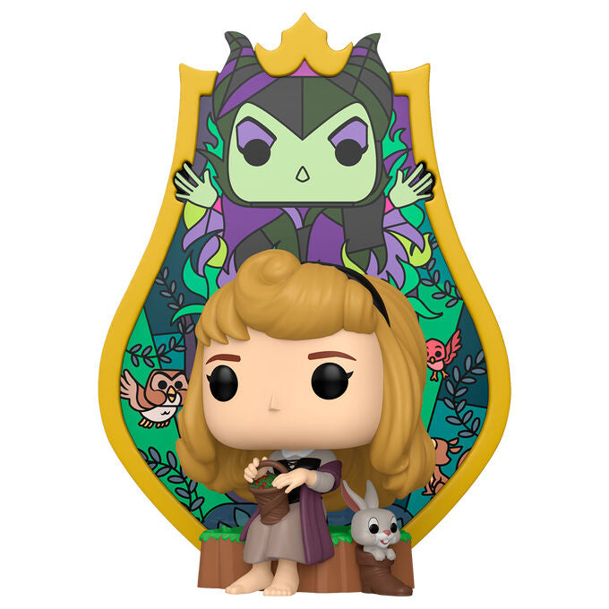POP figure Deluxe Disney Slepping Beauty Aurora Maleficent Stained Glass