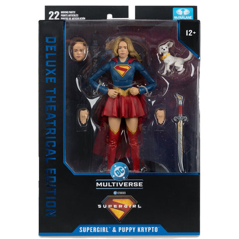 DC Comics Supergirl Deluxe Theatrical Edition Supergirl & Puppy Kripto figure 18cm