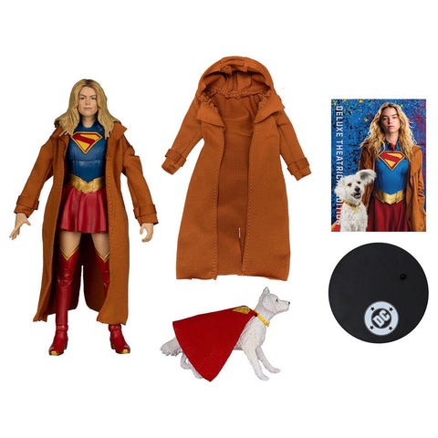 DC Comics Supergirl Deluxe Theatrical Edition Gold Label Collection Supergirl & Puppy Kripto figure 18cm
