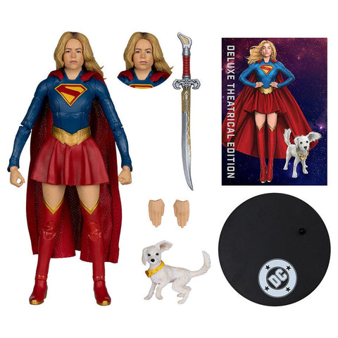 DC Comics Supergirl Deluxe Theatrical Edition Supergirl & Puppy Kripto figure 18cm