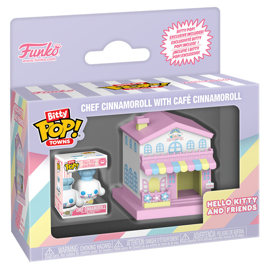 Bitty POP figure Town Hello Kitty and Friends Chef Cinnamoroll With Cafe Cinnamoroll